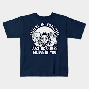 Believe Yourself (Mono Stressed) Kids T-Shirt